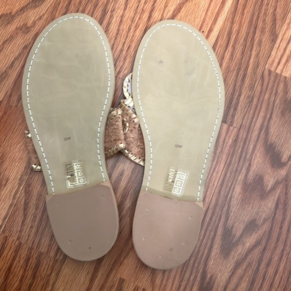 Jack Rogers Gold Cork Leather Thong Sandals NEW WITHOUT BOX - Picture 8 of 11